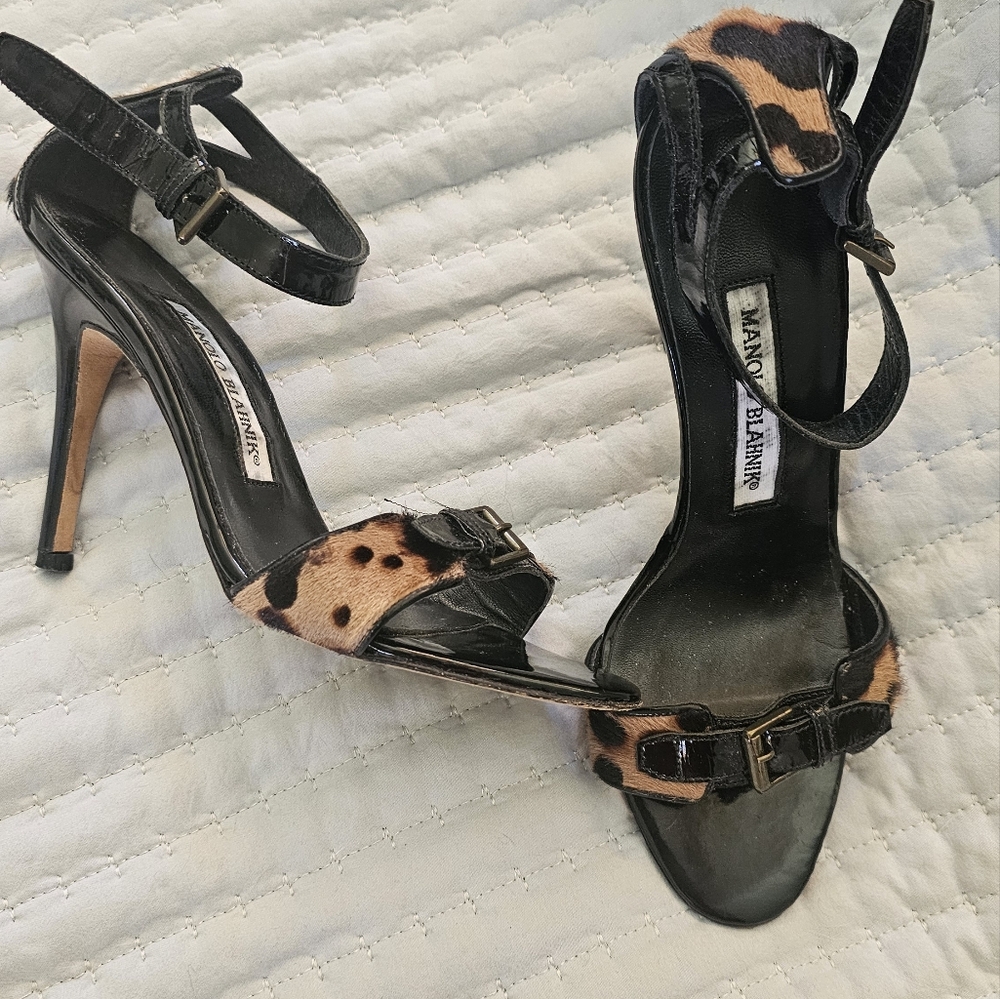 Manolo Blahnik leopard heels